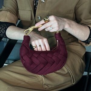 JW PEI suede bag with gold top handle